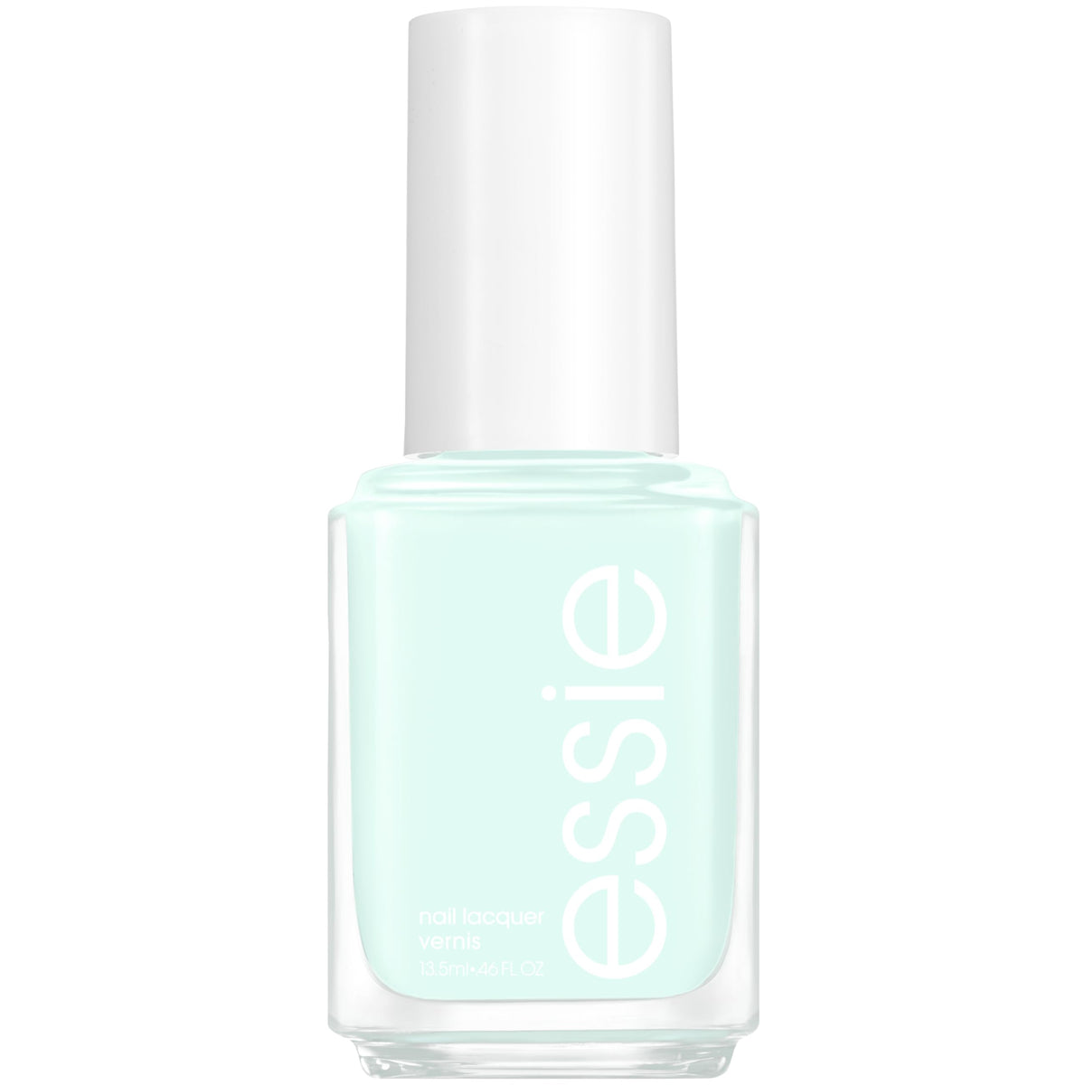 essie First Kiss Bliss green nail polish front view