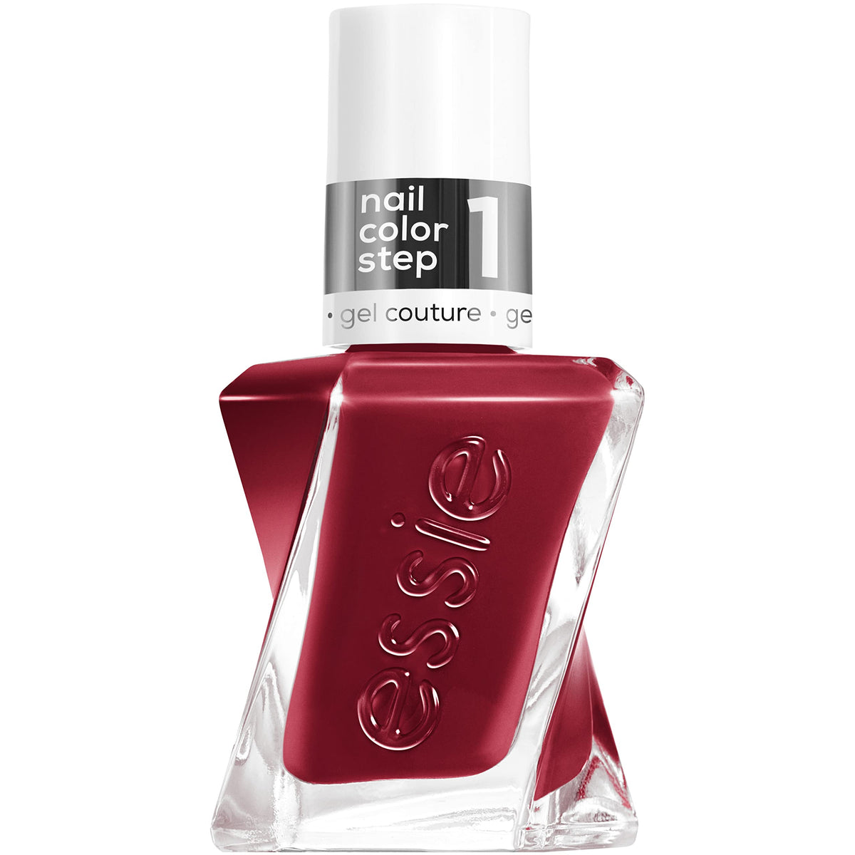essie Gel Couture Long-Lasting Nail Polish in red, front view