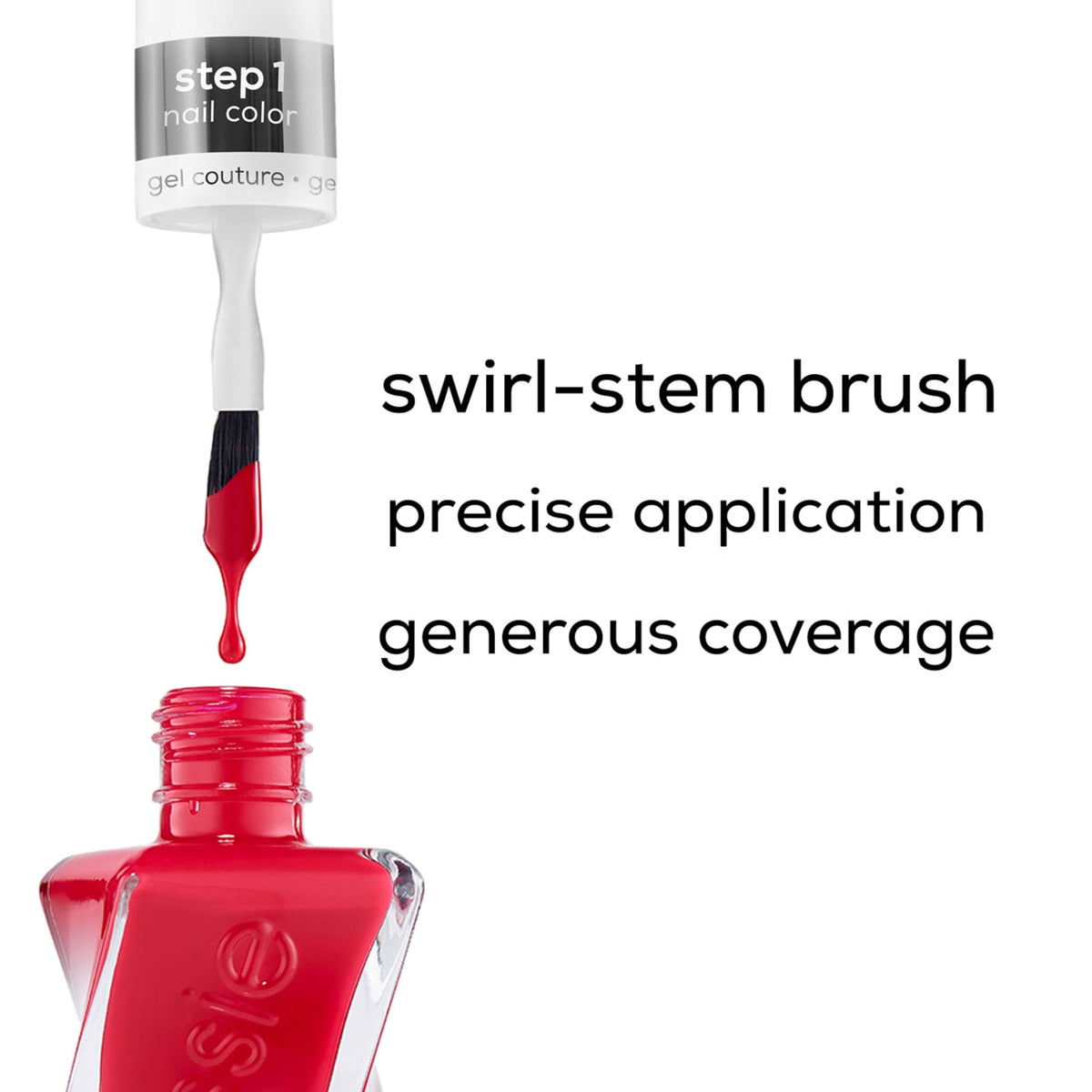 essie Gel Couture nail polish Be Dazzled close-up of brush
