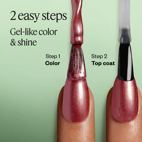 essie Gel Couture Nail Polish Deep Magenta with top coat