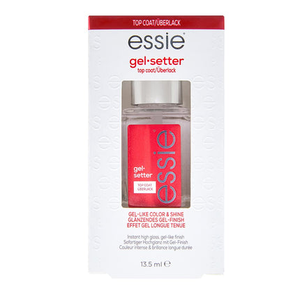 essie Gel Setter Top Coat front view with clear bottle