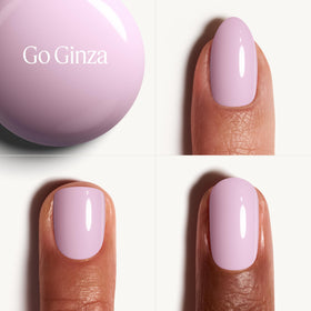essie Go Ginza soft purple nail polish with brush