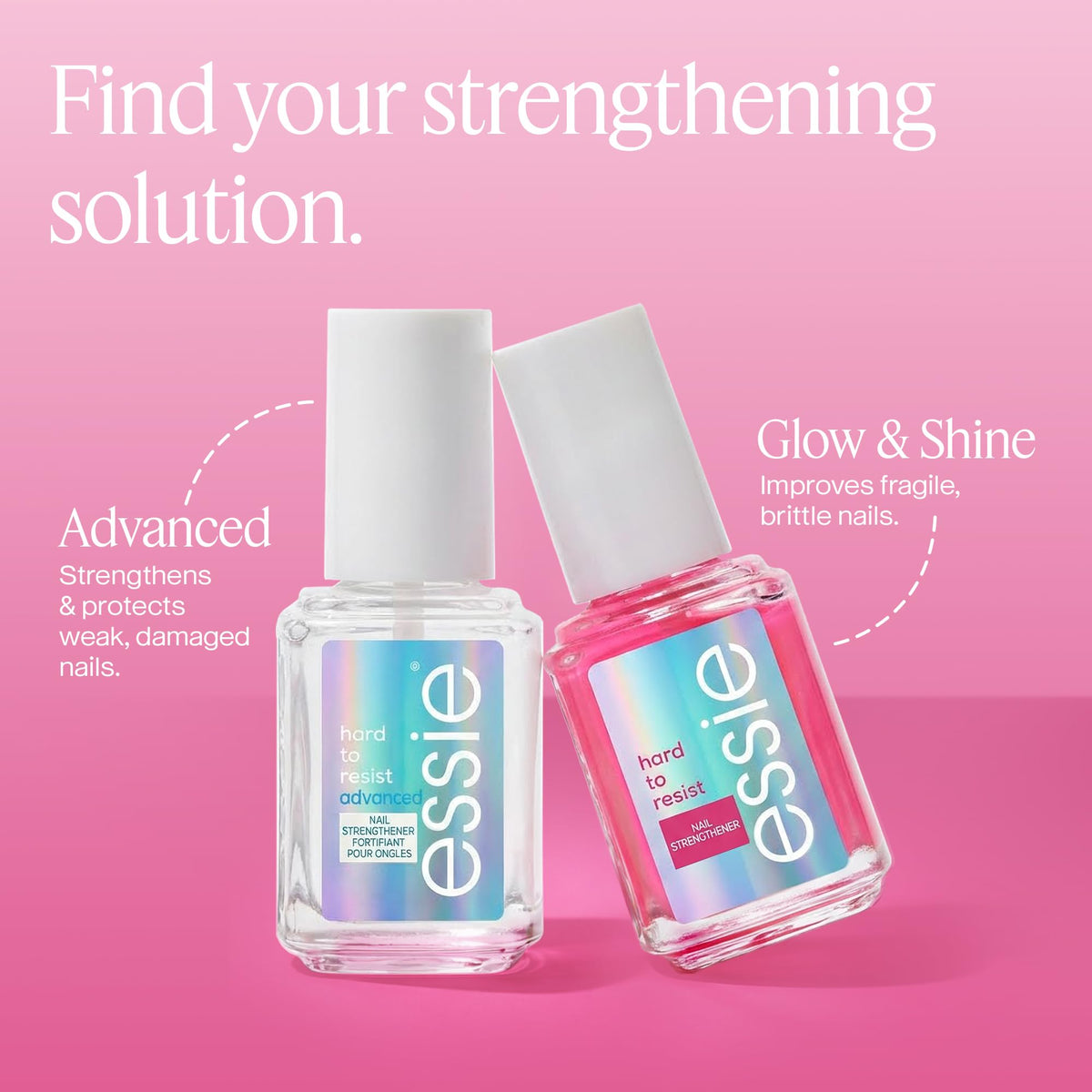 essie Hard To Resist Nail Strengthener in natural light