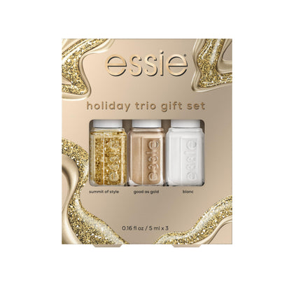 essie Holiday Nail Polish Gift Set Trio featuring three bottles in festive packaging