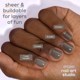 essie Jelly Gloss Polish sheer black on nails