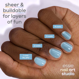 essie Jelly Gloss Polish Sky Jelly applied on nails