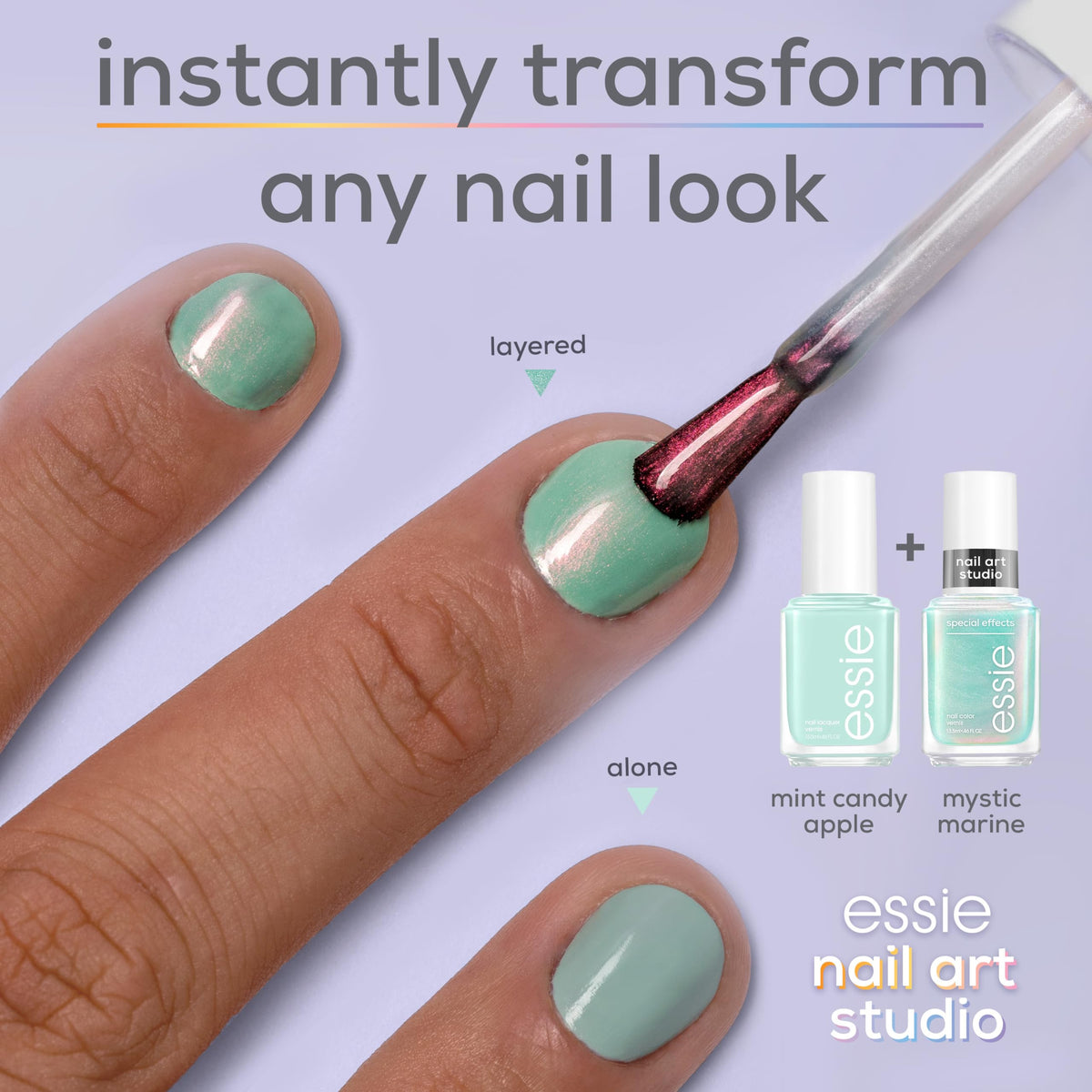 essie Mystic Marine Nail Polish applied on nails