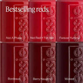 essie Nail Colour Wicked deep blood red polish lifestyle scene