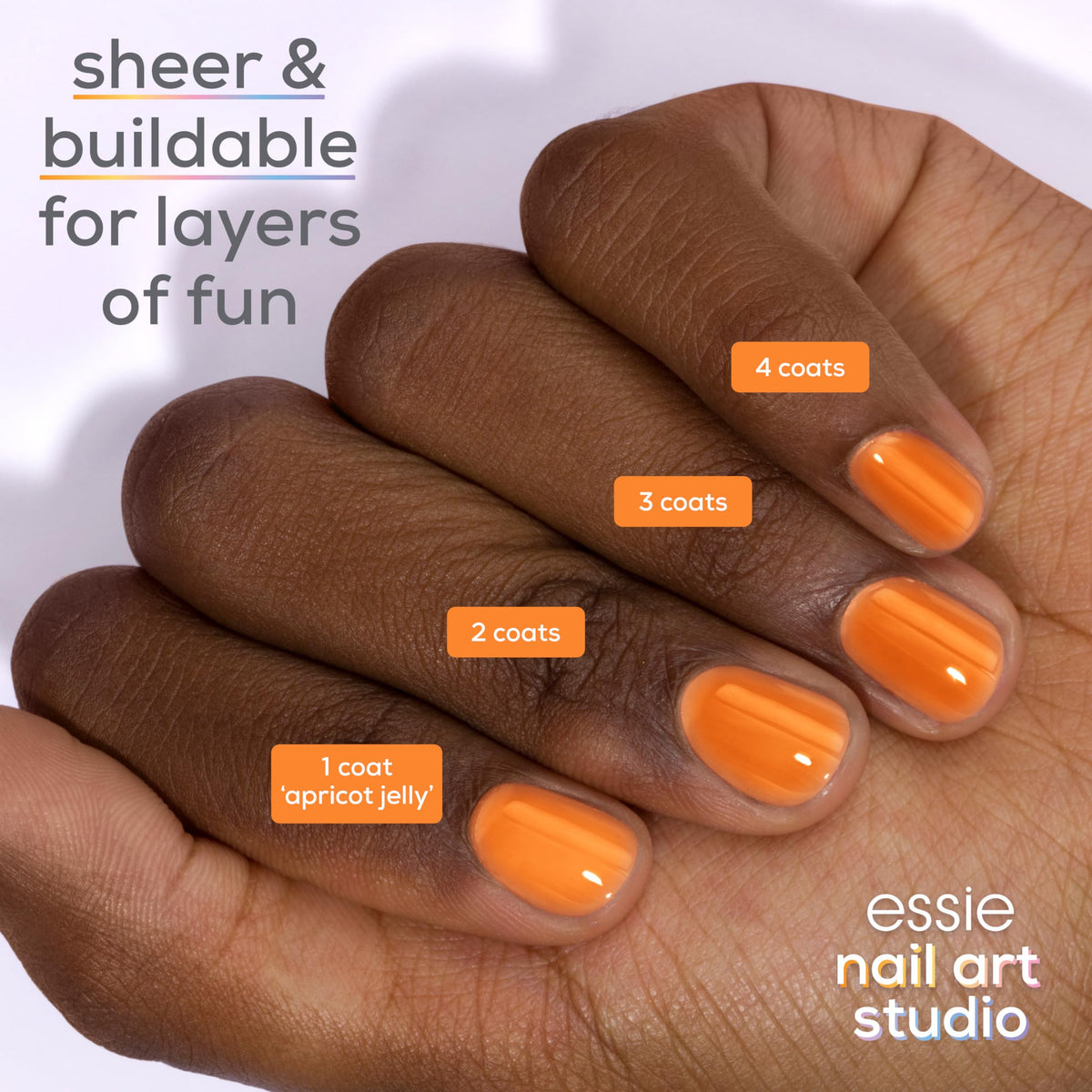 essie Nail Polish applied on nails showcasing sheer finish