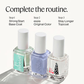 essie Nail Polish Be Them All blue nail polish with base coat