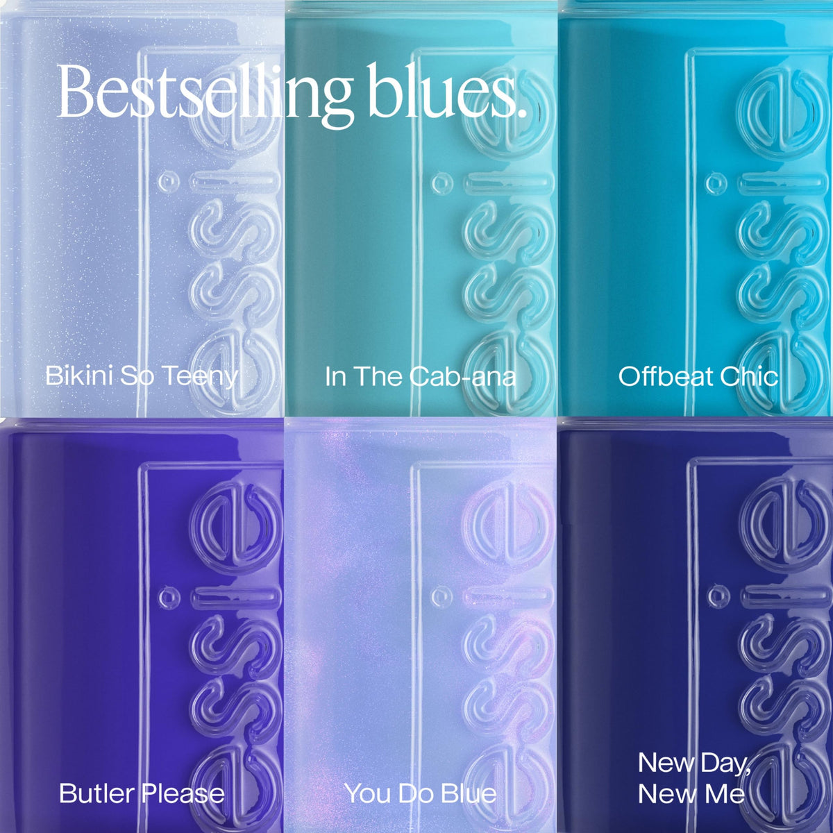 essie Nail Polish Be Them All blue polish in beauty setup