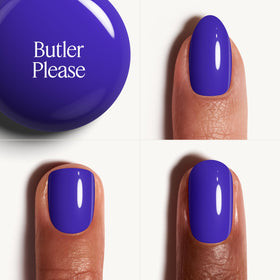 essie Nail Polish Butler Please bright blue polish on nail