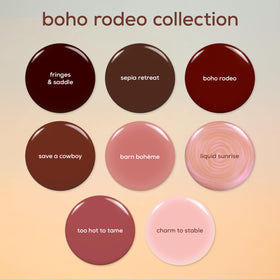 essie nail polish in packaging with Boho Rodeo label