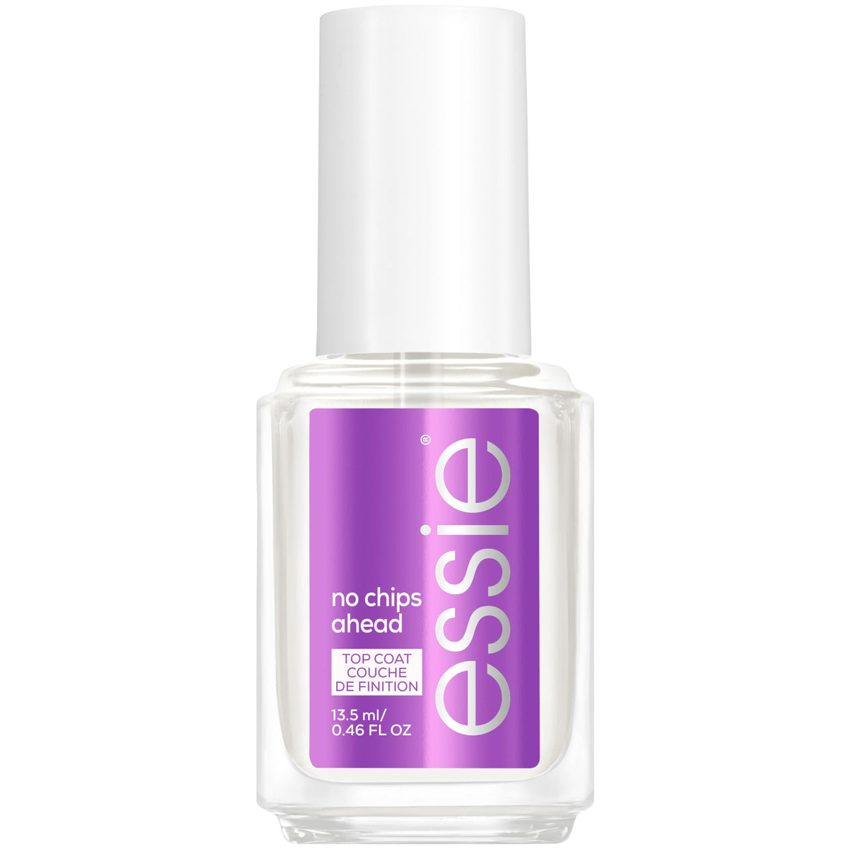 essie No Chips Ahead Top Coat bottle side view