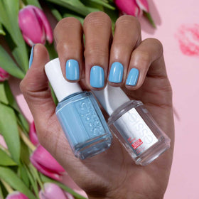 essie Tu-Lips Touch Nail Polish blue cream on a nail