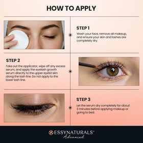 EssyNaturals Eyelash Growth Serum on a vanity table