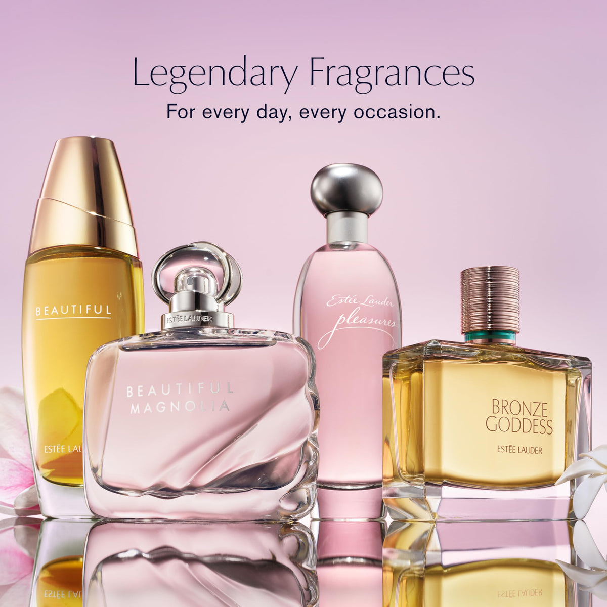 Estée Lauder Beautiful Eau de Parfum Spray with lotion on a vanity
