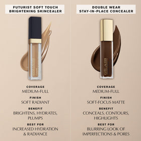 Estée Lauder Double Wear Concealer 1W with makeup tools