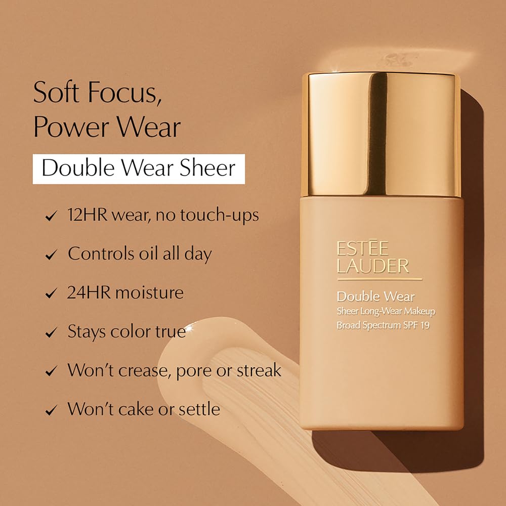 Estée Lauder Double Wear Sheer Matte Foundation 6C1 Rich Cocoa with applicator