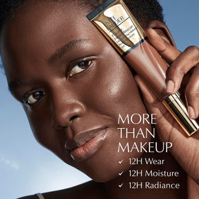 Estée Lauder Futurist Hydra Rescue Foundation with ingredients displayed