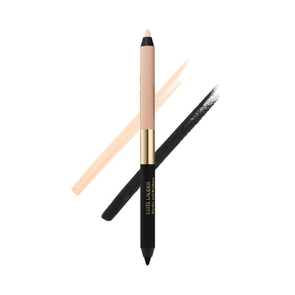 Estée Lauder Kajal Eyeliner Pencil Duo front view with Noir and Cream shades