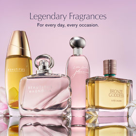 Estée Lauder Pleasures Eau de Parfum lifestyle scene on vanity