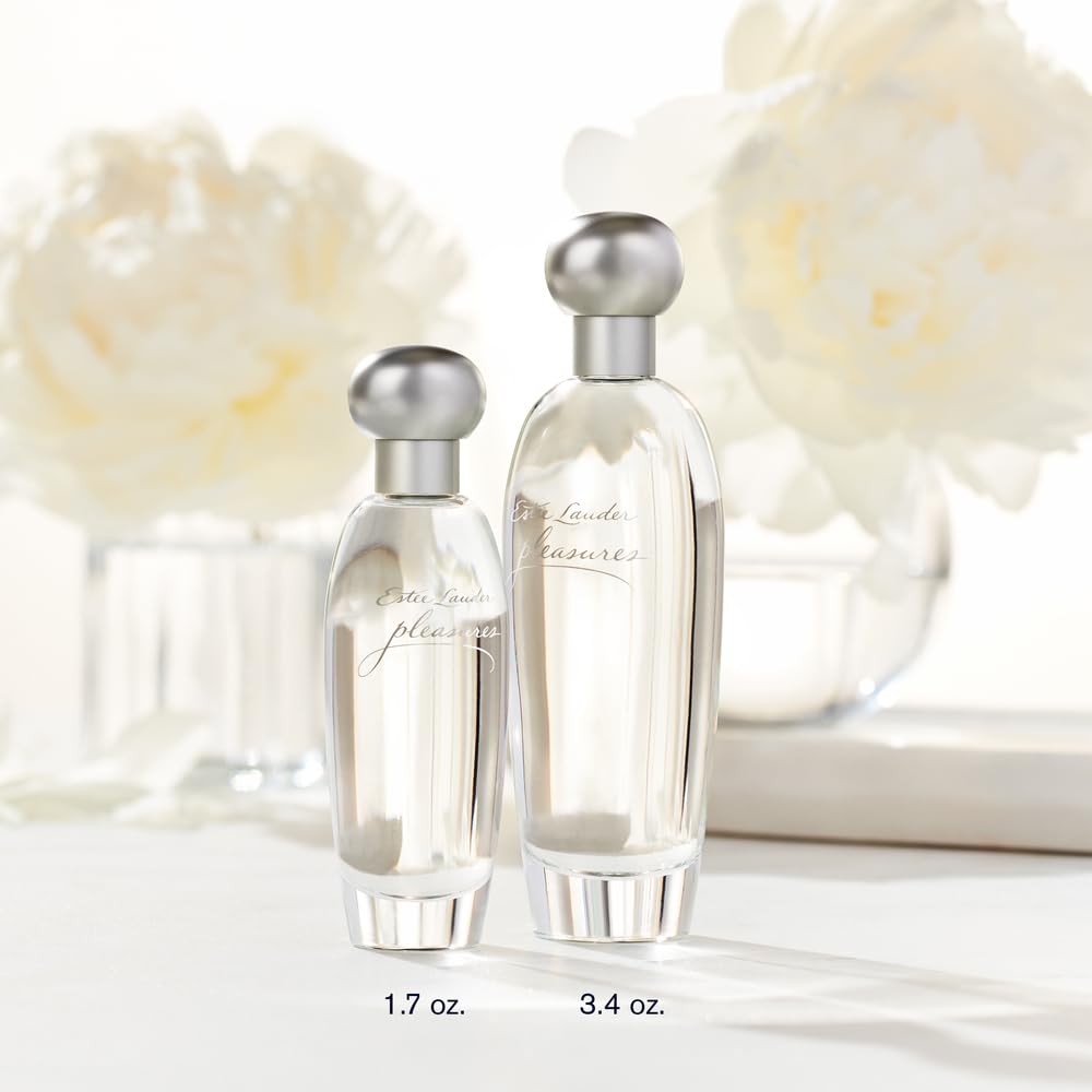 Estée Lauder Pleasures Eau de Parfum side view showing label