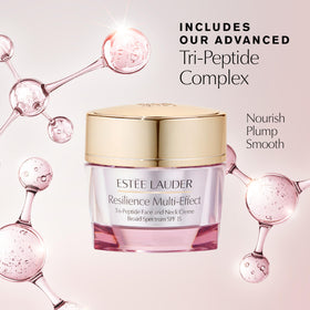 Estée Lauder Resilience Multi-Effect Moisturiser with a spoon for application