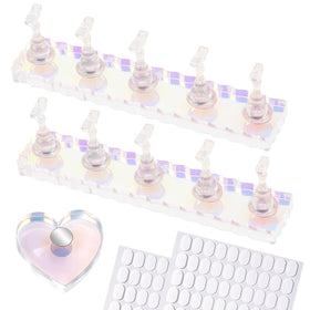 ESUOHYM Nail Stand Kit with 2 acrylic stands and heart-shaped stand