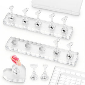 ESUOHYM Nail Stand Set with acrylic stands and storage box