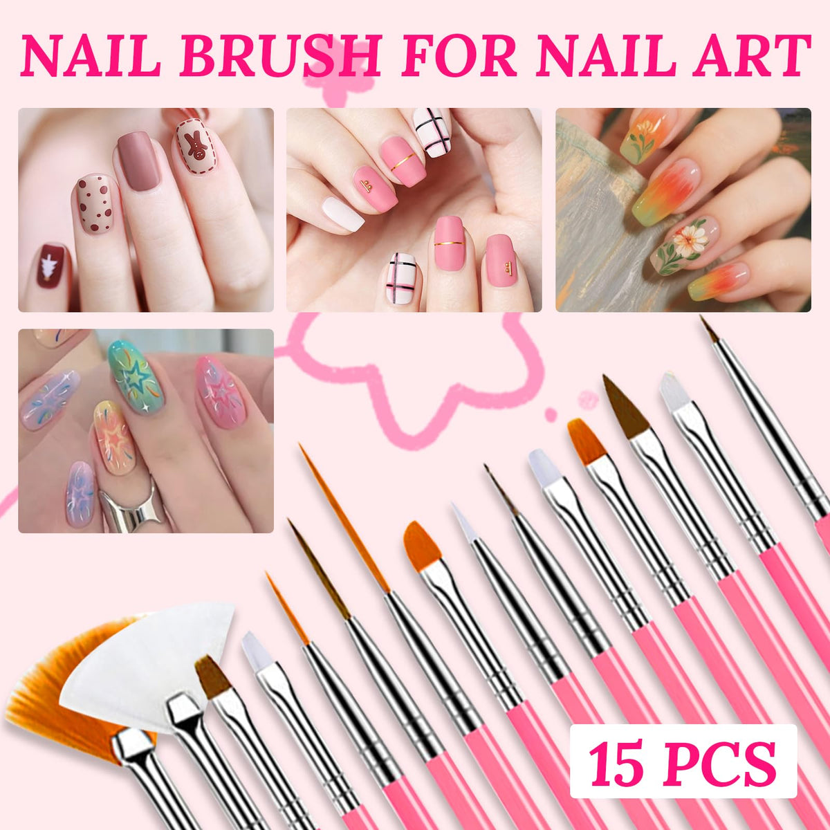 ESUOHYM nail stand with nail tips and double-sided tape