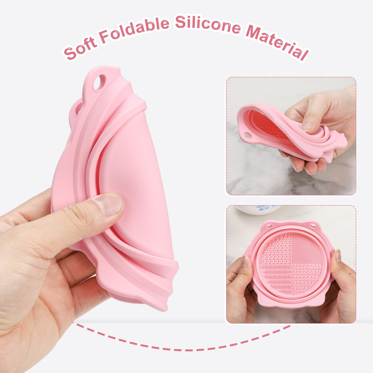 Etercycle Foldable Silicone Makeup Brush Cleaner Bowl close-up view