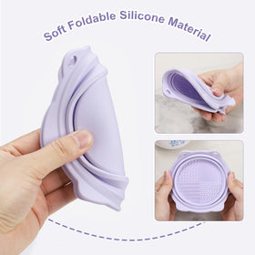 Etercycle Foldable Silicone Makeup Brush Cleaner Bowl dimensions and packaging