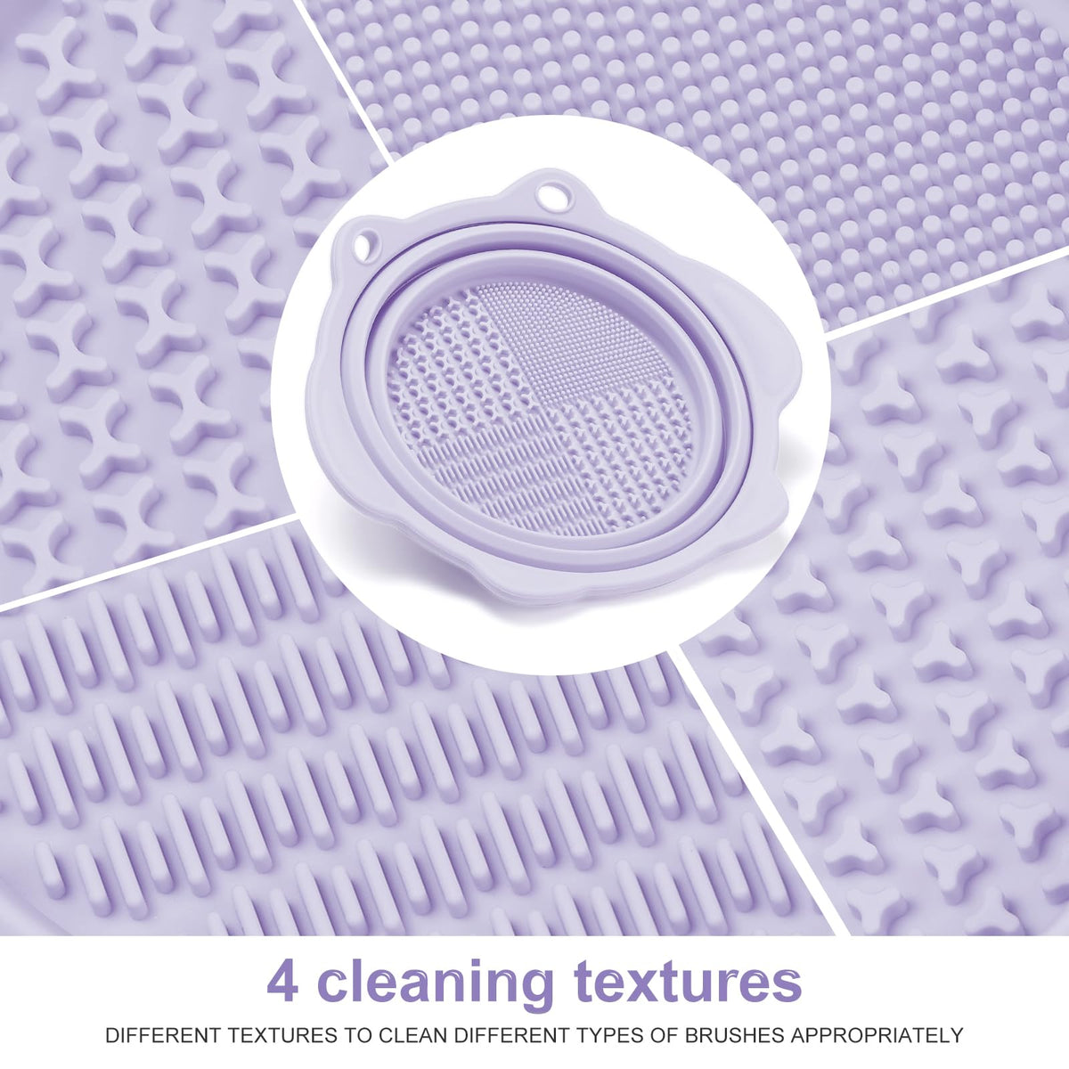 Etercycle Foldable Silicone Makeup Brush Cleaner Bowl folded for storage