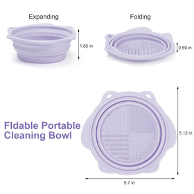 Etercycle Foldable Silicone Makeup Brush Cleaner Bowl with cleaning solution