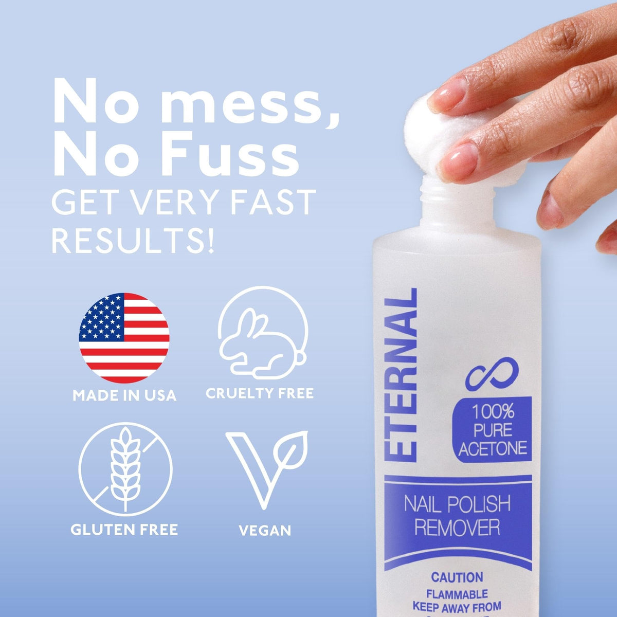 Eternal Gel Polish Remover 16 Fl Oz bottle side view