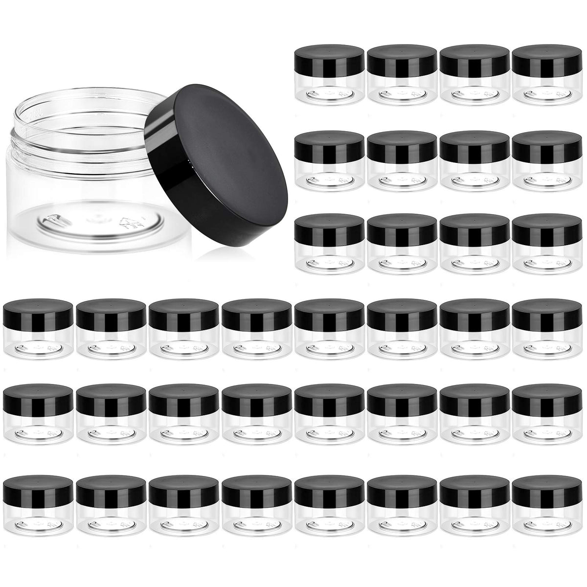 Eternal Moment 36 pack clear plastic jars with lids front view