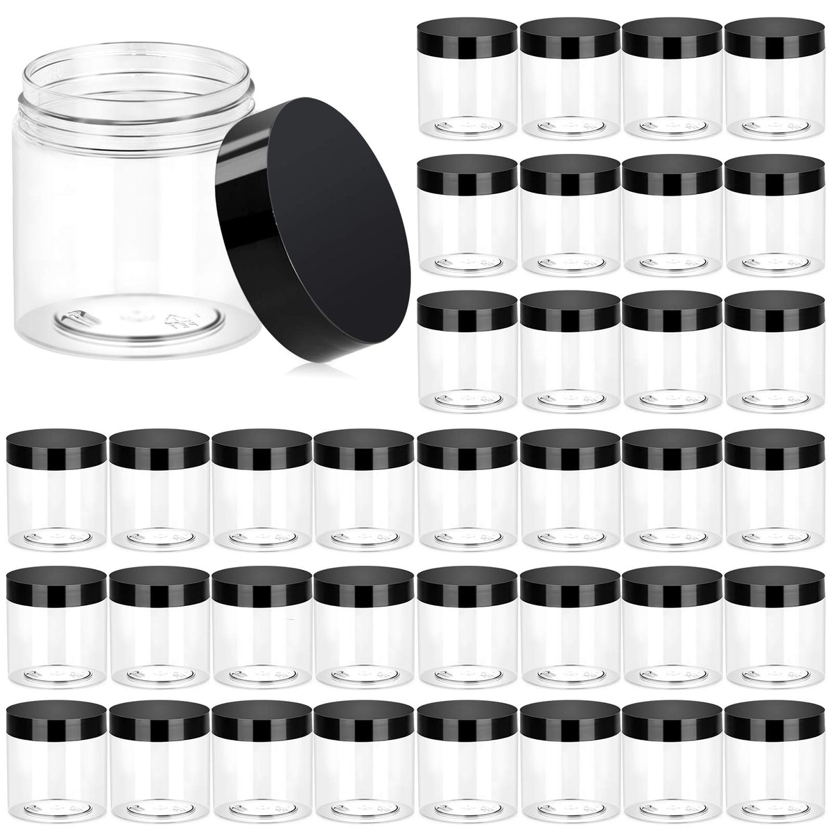 Eternal Moment 36 pack of clear plastic jars front view