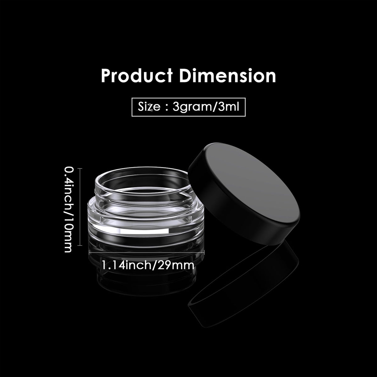 Eternal Moment 3g sample containers with colourful labels and spatulas