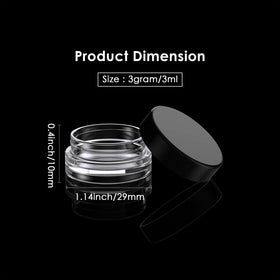 Eternal Moment 3g sample containers with colourful labels and spatulas