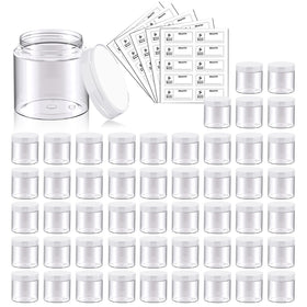 Eternal Moment 50 pack of clear 2oz plastic jars with lids