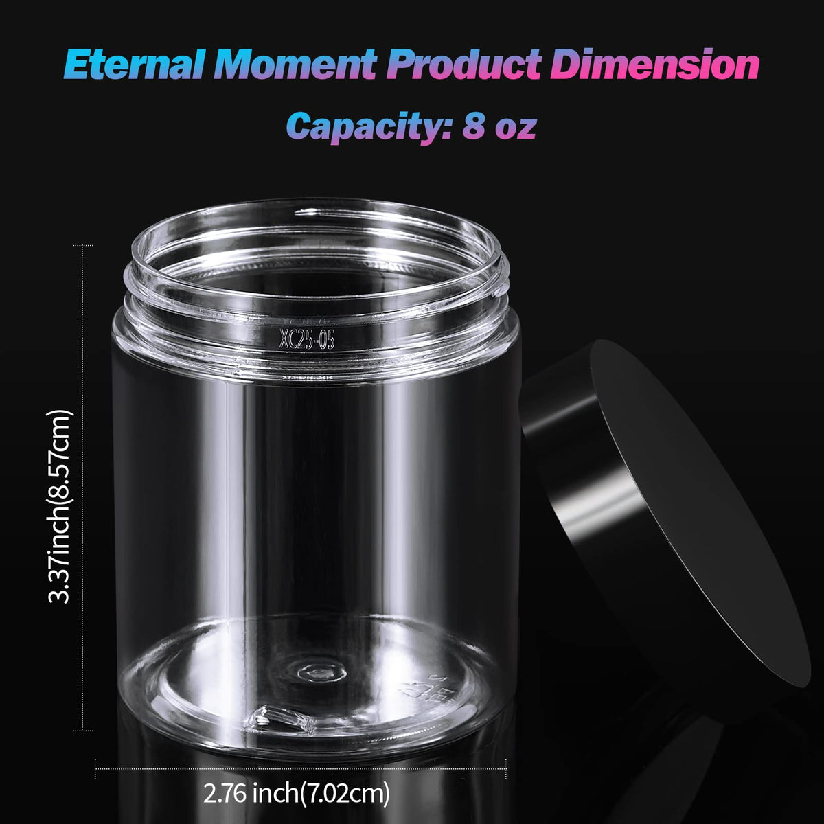 Eternal Moment 8oz Plastic Jar with lid and label