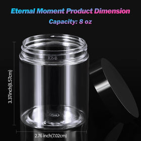 Eternal Moment 8oz Plastic Jar with lid and label