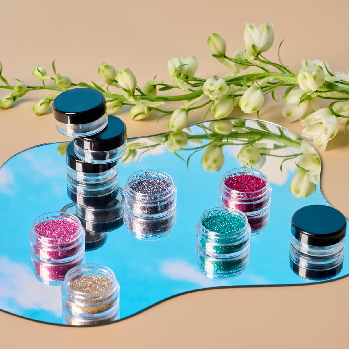 Eternal Moment jars displaying various beauty products inside