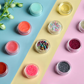 Eternal Moment jars in a crafting setup with supplies