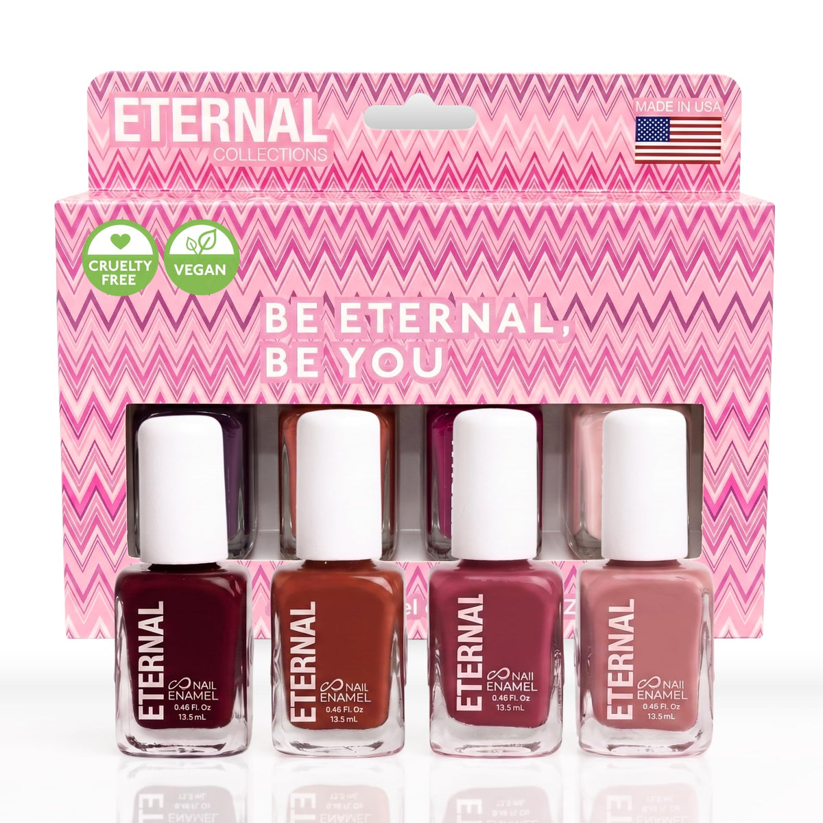 Eternal Nail Polish Set front view with four bottles