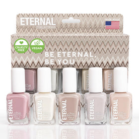 Eternal Nail Polish Set with five pastel shades front view