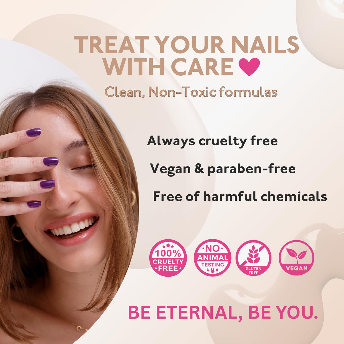 Eternal Nail Polish Set with nails painted in various colours