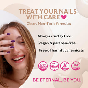 Eternal Nail Polish Set with nails painted in various colours