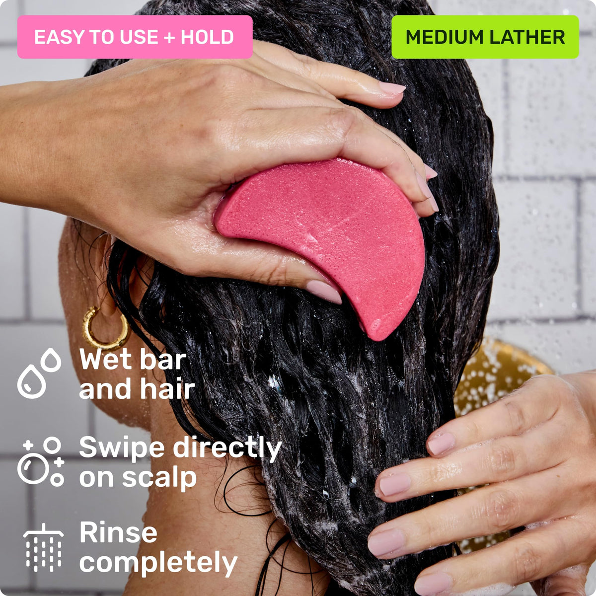 Ethique Everyday Shampoo Bar with water splash effect